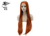 Hot Red Straight Synthetic Hair Lace Front Wigs High Density Extra Long Soft