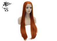 Hot Red Straight Synthetic Hair Lace Front Wigs High Density Extra Long Soft